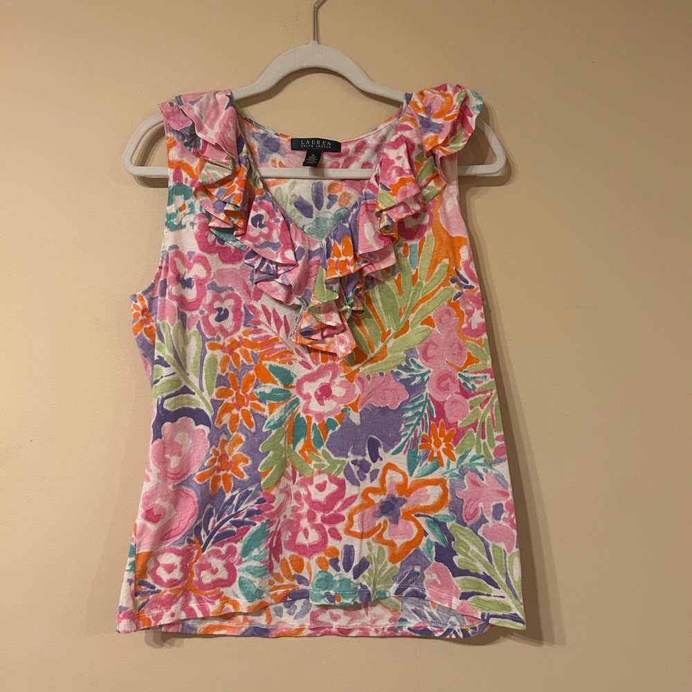 Lauren Ralph Lauren Floral Ruffle Top - Multicolor